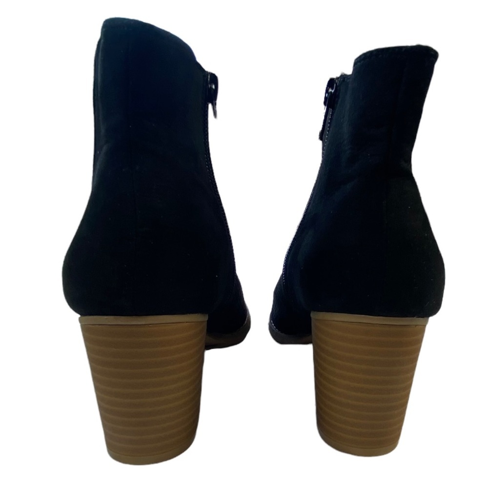 Sonoma Women’s Black Open-Toe Block Heel Perforated Bootie Size Zipper Size 8M - Picture 5 of 11